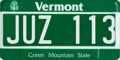 VT license plate JUZ113