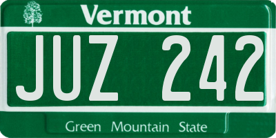 VT license plate JUZ242