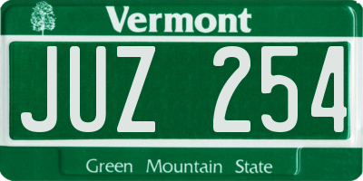 VT license plate JUZ254
