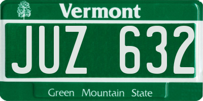 VT license plate JUZ632