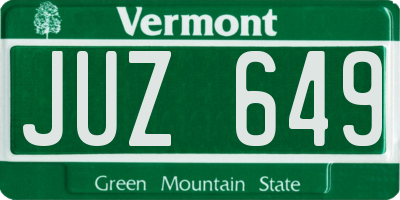 VT license plate JUZ649