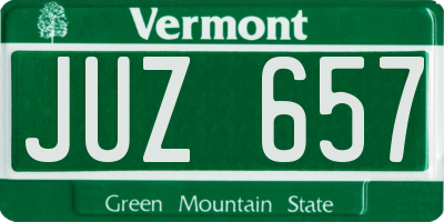 VT license plate JUZ657