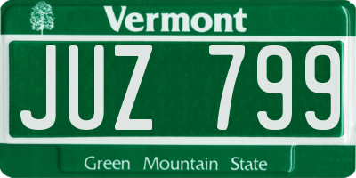 VT license plate JUZ799