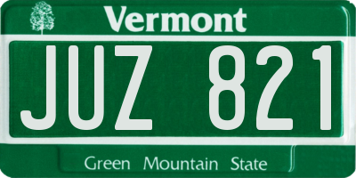 VT license plate JUZ821
