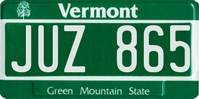 VT license plate JUZ865