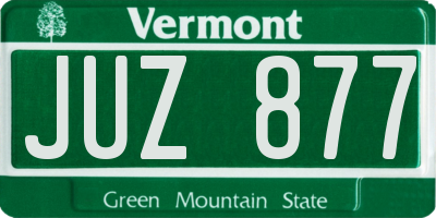 VT license plate JUZ877