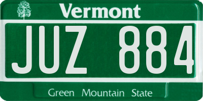 VT license plate JUZ884