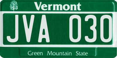 VT license plate JVA030