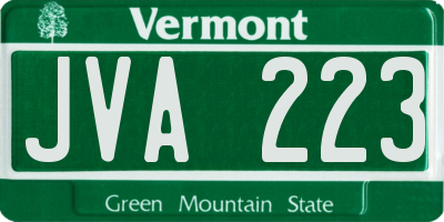 VT license plate JVA223