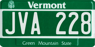 VT license plate JVA228