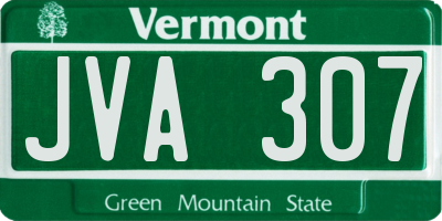 VT license plate JVA307