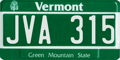 VT license plate JVA315