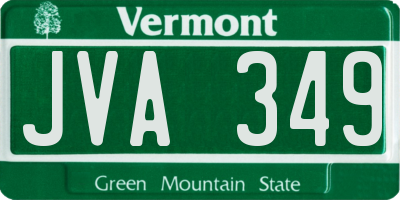 VT license plate JVA349