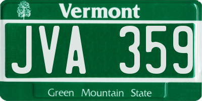 VT license plate JVA359