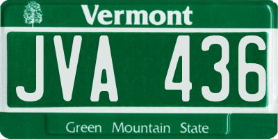 VT license plate JVA436