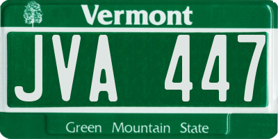 VT license plate JVA447