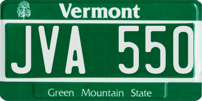 VT license plate JVA550