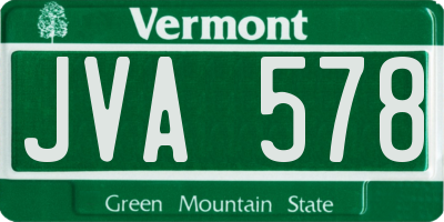 VT license plate JVA578