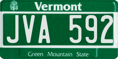 VT license plate JVA592