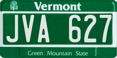 VT license plate JVA627