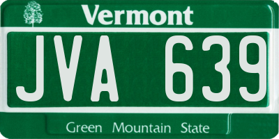 VT license plate JVA639