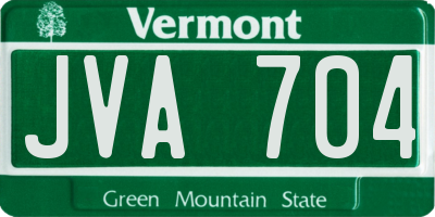 VT license plate JVA704
