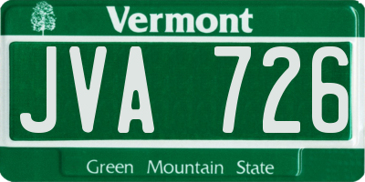 VT license plate JVA726