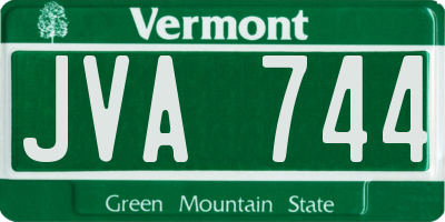 VT license plate JVA744