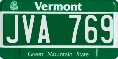 VT license plate JVA769