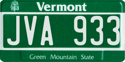 VT license plate JVA933