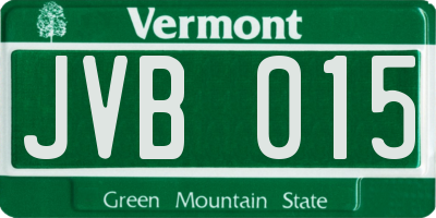 VT license plate JVB015