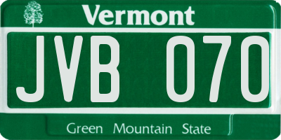 VT license plate JVB070