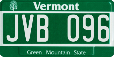 VT license plate JVB096