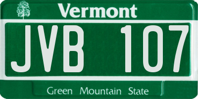 VT license plate JVB107