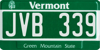 VT license plate JVB339