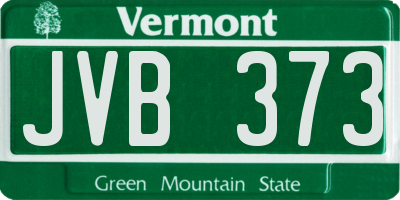 VT license plate JVB373