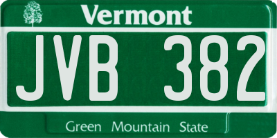 VT license plate JVB382