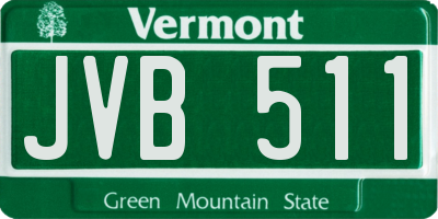 VT license plate JVB511