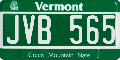 VT license plate JVB565
