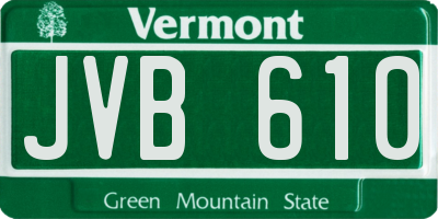 VT license plate JVB610