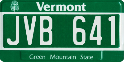 VT license plate JVB641