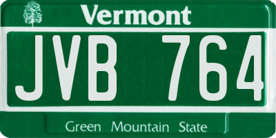VT license plate JVB764