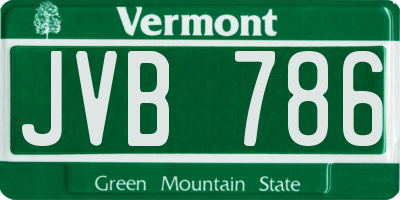 VT license plate JVB786