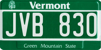 VT license plate JVB830