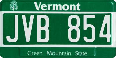VT license plate JVB854