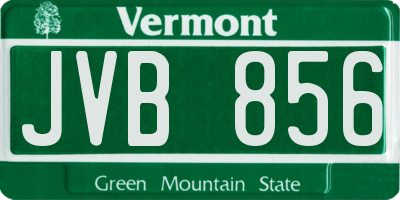 VT license plate JVB856