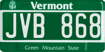 VT license plate JVB868
