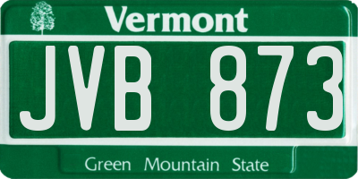 VT license plate JVB873