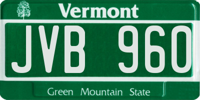 VT license plate JVB960