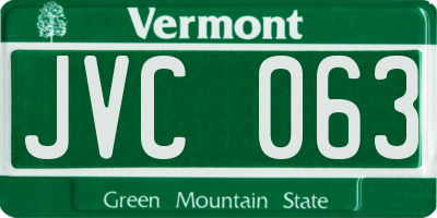 VT license plate JVC063